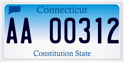 CT license plate AA00312