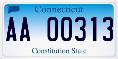 CT license plate AA00313