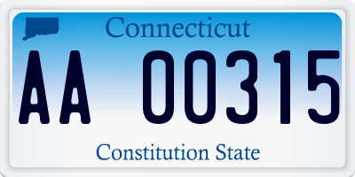 CT license plate AA00315