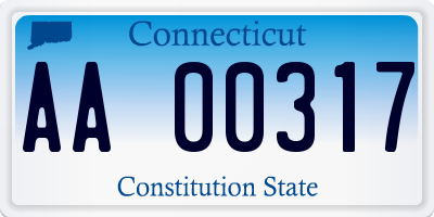 CT license plate AA00317