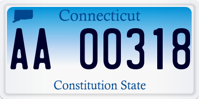 CT license plate AA00318