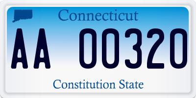 CT license plate AA00320