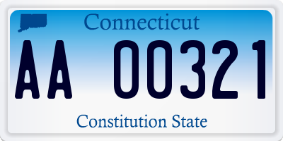 CT license plate AA00321