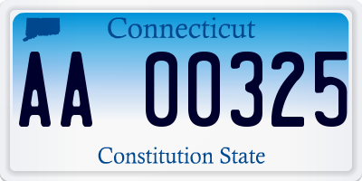 CT license plate AA00325