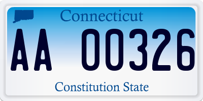 CT license plate AA00326