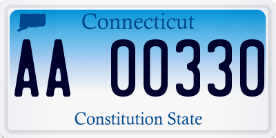 CT license plate AA00330