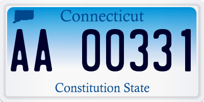 CT license plate AA00331