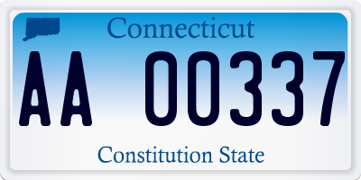 CT license plate AA00337