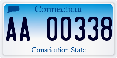 CT license plate AA00338