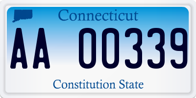 CT license plate AA00339