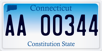 CT license plate AA00344