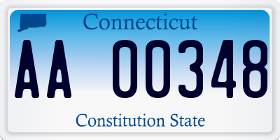 CT license plate AA00348