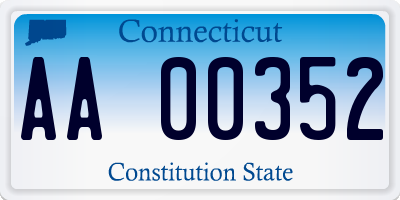 CT license plate AA00352