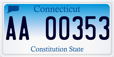 CT license plate AA00353