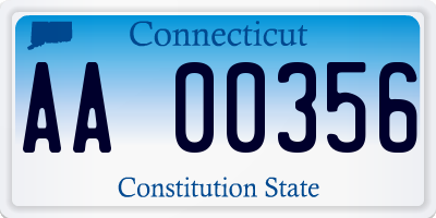 CT license plate AA00356