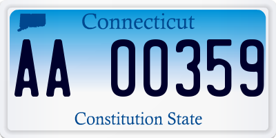 CT license plate AA00359