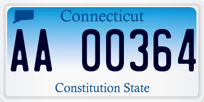 CT license plate AA00364