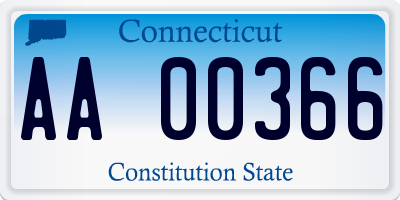 CT license plate AA00366