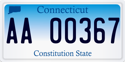 CT license plate AA00367