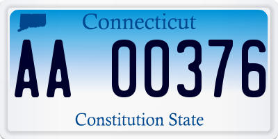 CT license plate AA00376