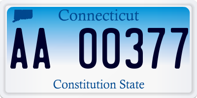 CT license plate AA00377