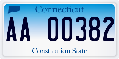 CT license plate AA00382