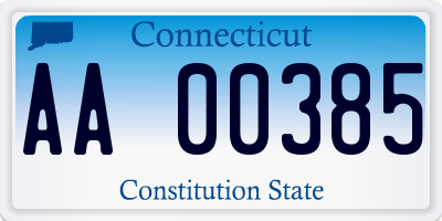 CT license plate AA00385