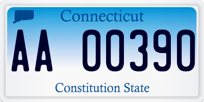 CT license plate AA00390
