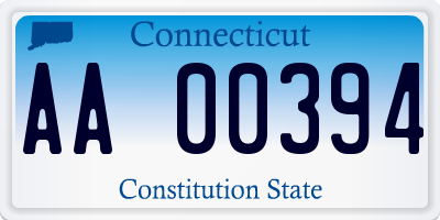 CT license plate AA00394