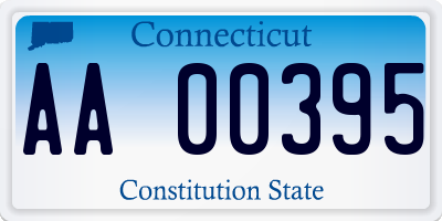 CT license plate AA00395