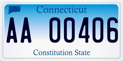 CT license plate AA00406