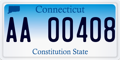 CT license plate AA00408