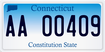 CT license plate AA00409