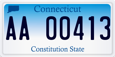 CT license plate AA00413