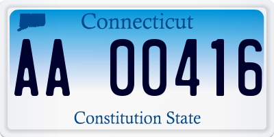 CT license plate AA00416