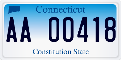 CT license plate AA00418