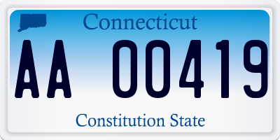 CT license plate AA00419