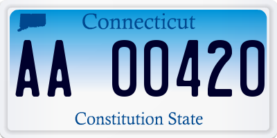 CT license plate AA00420