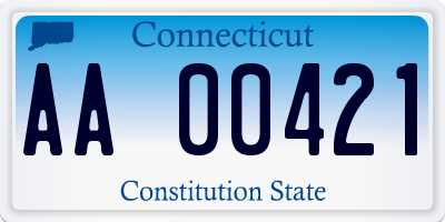 CT license plate AA00421