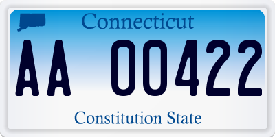 CT license plate AA00422