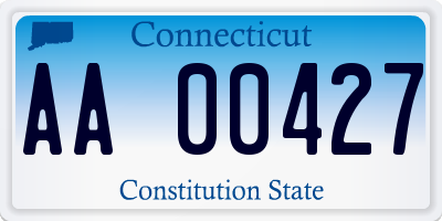 CT license plate AA00427