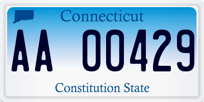 CT license plate AA00429