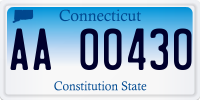 CT license plate AA00430