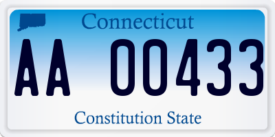 CT license plate AA00433