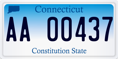 CT license plate AA00437