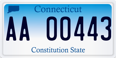 CT license plate AA00443