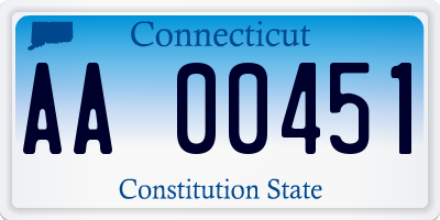 CT license plate AA00451