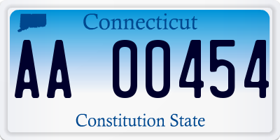 CT license plate AA00454