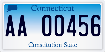 CT license plate AA00456