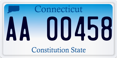 CT license plate AA00458